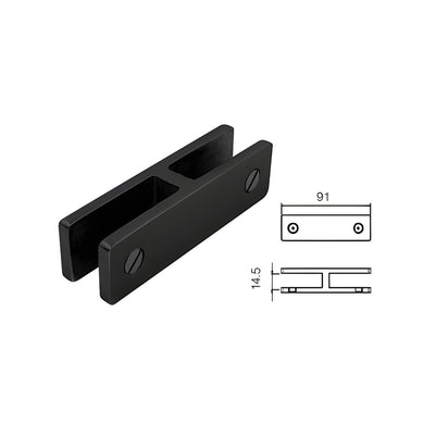 CRL Matt Black 180 Degree Glass Bracing Clamp