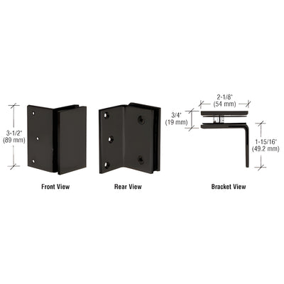 CRL Matte Black Geneva Series Wall Mount Bracket
