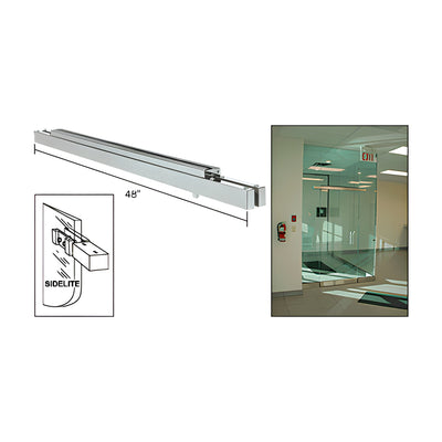 CRL Brushed Stainless Single Narrow Floating Header with Surface Mounted Top Pivots - for 36" Wide Opening