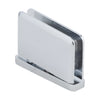 A polished chrome Prima 01 Series pin top hinge shown from an angled perspective.