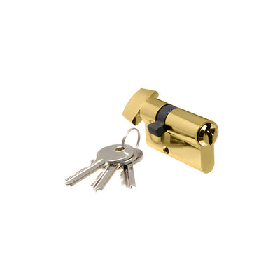 CRL Polished Brass Keyed Cylinder Lock with Thumbturn