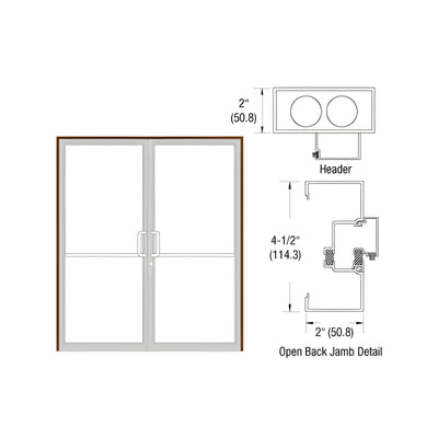 CRL-U.S. Aluminum Dark Bronze/Black Anodized Class 1 Thermally Improved Up and Over Frame for a Pair of Doors Prepped for Butt Hinges and Overhead Concealed Door Closers