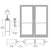 CRL-U.S. Aluminum Clear Anodized Custom Pair Series 400 Medium Stile Geared Hinge Entrance Doors for Surface Mount Door Closers