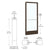 CRL-U.S. Aluminum Bronze Black Anodized 250 Series Narrow Stile Inactive Leaf of Pair 3'0 x 7'0 Offset Hung with Pivots for Surface Mount Closer Complete ADA Door with Lock Indicator, Cylinder Guard - for 1/4" Glazing