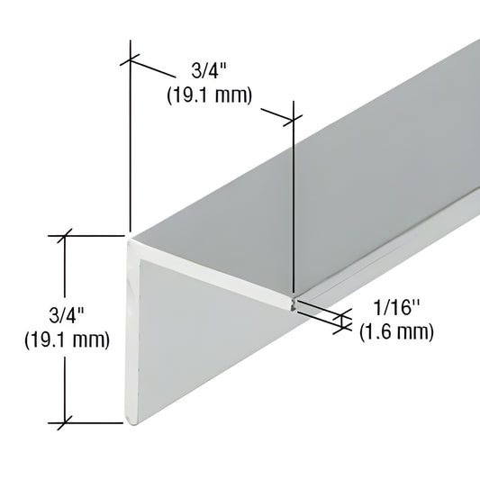 CRL-U.S. Aluminum L-Bar 3/4x3/4x1/16 Clear Anodized, 21 ft 2 in