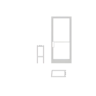 CRL-U.S. Aluminum Clear Anodized Single Medium Stile NOA LHSO 36" x 84" Non Impact Offset Pivoted Door