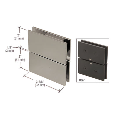 CRL Brushed Nickel Cardiff Series Glass-to-Glass Mount Hinge