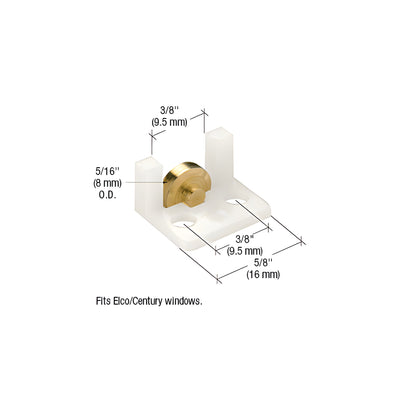 CRL Sliding Window Roller with 5/16" Brass Wheel for Elco/Century Windows