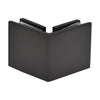 A front-facing view of the square oil rubbed bronze glass-to-glass clamp.