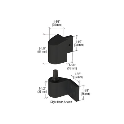 CRL Black 3/4" Offset Right Hand Intermediate Pivot Sets