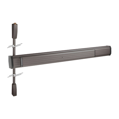 CRL Dark Bronze 48" x 96" Jackson® 1275 Push Pad Surface Vertical Rod Panic Exit Device