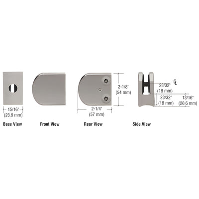 CRL Brushed Nickel Z-Series Large Round Clamp for 1/4" Glass