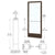 CRL-U.S. Aluminum Bronze Black Anodized 250 Series Narrow Stile Active Leaf of Pair 3'0 x 7'0 Offset Hung with Pivots for Surf Mount Closer Complete Door Std. Lock and 9-1/2" Bottom Rail
