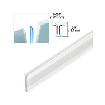 CRL Clear Copolymer Strip for 180 Degree Glass-to-Glass Joints - 1/2" (12mm) Tempered Glass