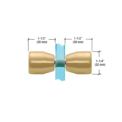 CRL Satin Brass Back-to-Back Bow-Tie Style Knobs