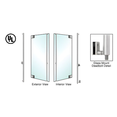 CRL-Blumcraft® Polished Stainless Left Hand Reverse Glass Mount Keyed Cylinder/Thumbturn 'F' Bottom Secured Deadbolt Exterior Handle