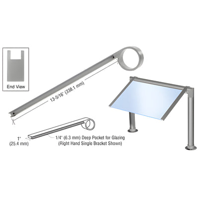 CRL Brushed Nickel Left Hand Single Faced Sneeze Guard Bracket for 2" Tubing