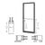 CRL-U.S. Aluminum Bronze Black Anodized 250 Series Narrow Stile Active Leaf of Pair 3'0 x 7'0 Offset Hung with Pivots for Surf Mount Closer Complete Door Std. MS Lock and Std. Bottom Rail