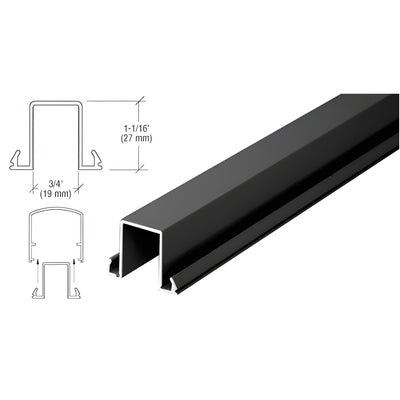 CRL Matte Black Horizontal Snap-In Infill for Glass 241" Long