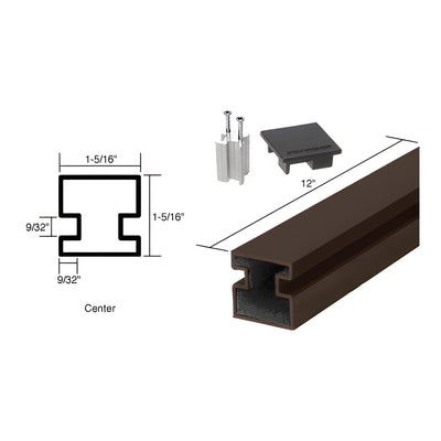 CRL Duranodic Bronze 12" Center Aluminum Counter Post