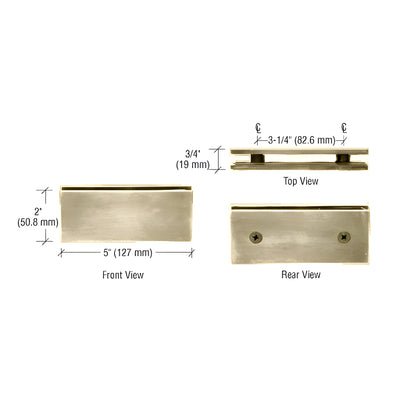 CRL Brushed Bronze Square 180 Degree Glass-to-Glass Clamp