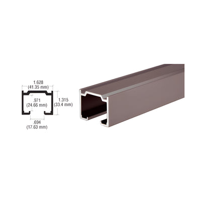 CRL Duranodic Bronze Anodized Masteroll Enclosed Double Overhead Track for Pass-Thru Windows