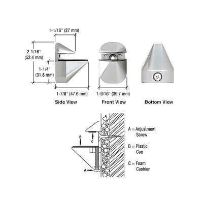 CRL Polished Chrome Adjustable Shelf Clamp