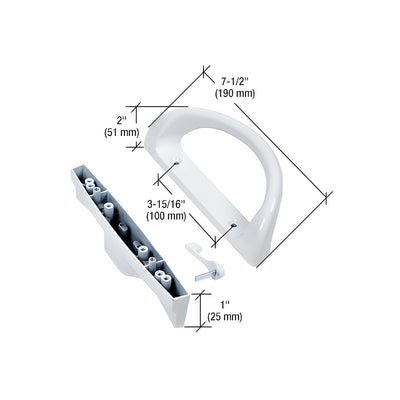 CRL White Sliding Glass Door Handle Set with 3-15/16" Screw Holes
