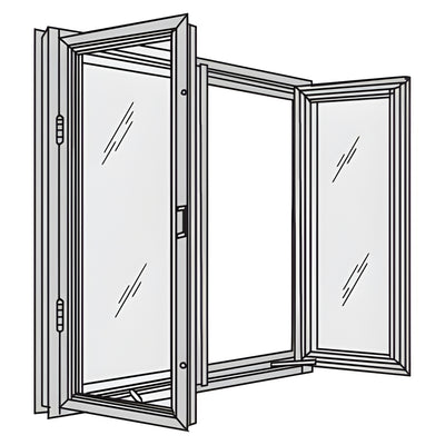 CRL-U.S. Aluminum White KYNAR® Paint 7200 Series Double In-Swing Casement Window