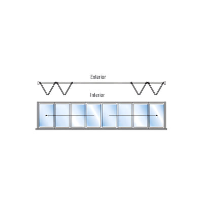 CRL Custom KYNAR® Paint S55R Monterey 4+4 Bi-Fold Bi-Part Interior Swing with Flush Sill