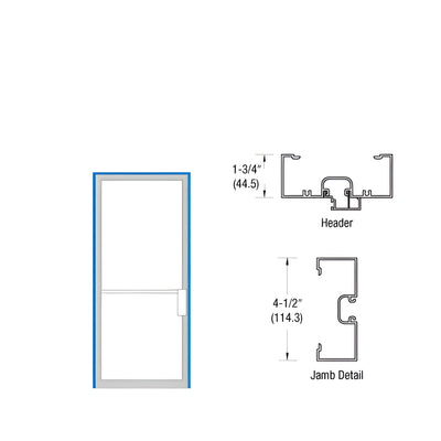 CRL-U.S. Aluminum RH NOA 1-3/4" x 4-1/2" Up and Over Frame with Offset Pivot for Surface Mount Closer Bronze Black Anodized