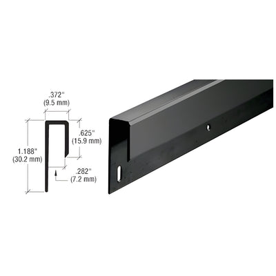 CRL Gloss Black Electro-Static Paint 1/4" Deep Nose Aluminum J-Channel