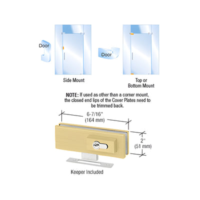 CRL Satin Brass EUR Series Complete Patch Lock Including Cylinder