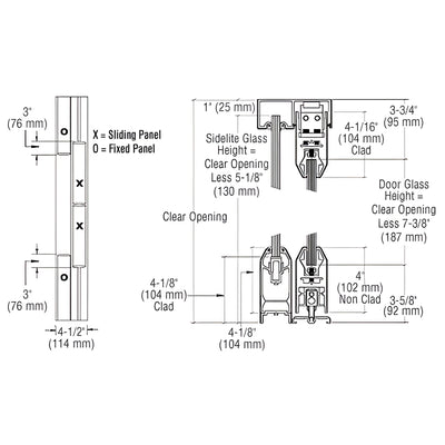 CRL Brushed Stainless Steel SSR Bottom Rolling Sliding Door System OXXO
