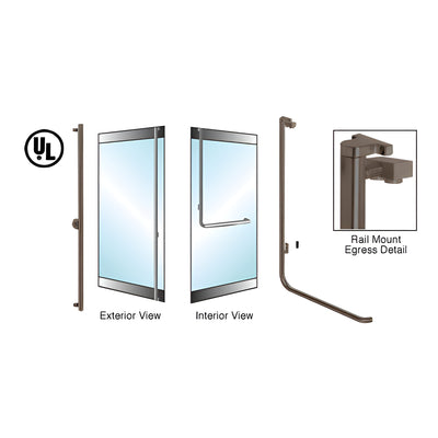 CRL-Blumcraft® Oil Rubbed Bronze Left Hand Reverse Rail Mount Keyed Access "F" Exterior Top Securing Electronic Egress Control Handle