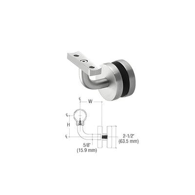 CRL-Blumcraft® Brushed Stainless Imperial Series Glass Mounted Hand Rail Bracket