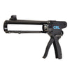 A side view of the black CRL 7:1 ratio rodless caulk gun showing the handle and open frame design.