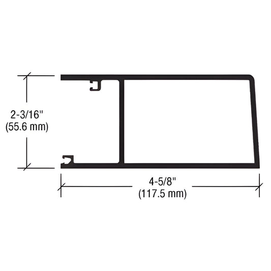 CRL-U.S. Aluminum KYNAR® Beveled Door Stile for 1-5/16" Glass 21'-2"