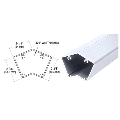 CRL Metallic Silver 200, 300, 350, and 400 Series 36" 135 Degree Fascia Mount Post Only