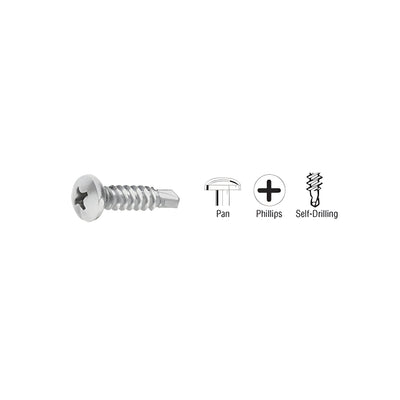 CRL Satin Anodized 8-18 x 3/4" Self-Drilling Pan Head Phillips Screws