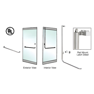 CRL-Blumcraft® Polished Stainless Left Hand Reverse Rail Mount Keyed Access "A" Exterior, Top Securing Panic Handle
