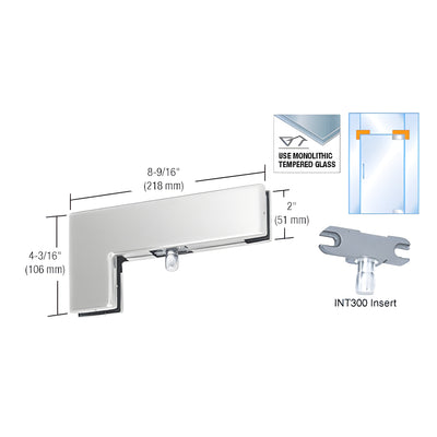 CRL Brushed Stainless Sidelite Transom Patch With 1NT300 Insert