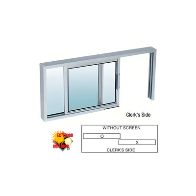 CRL Satin Anodized Horizontal Sliding Service Window XO or OX Format with 1/8" or 1/4" Vinyl Only - No Screen