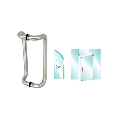 CRL Satin Anodized 12" Glass Mounted Offset Pull Handle