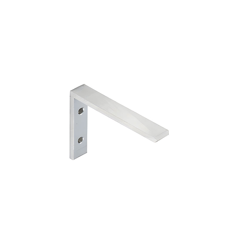 An L-shaped aluminum bulk head angle clip with a mill finish and two pre-drilled mounting holes.