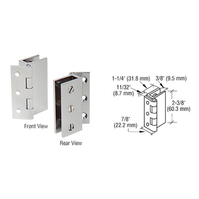 CRL Brushed Nickel Large Wall Mount Set Screw Hinge