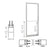 CRL-U.S. Aluminum Clear Anodized 250 Series Narrow Stile Inactive Leaf of Pair 3'0 x 7'0 Offset Hung with Pivots for Surf Mount Closer Complete Door Std. MS Lock and Std. Bottom Rail