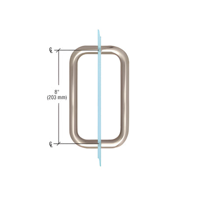 CRL Satin Nickel 8" BM Series Back-to-Back Handle Without Metal Washers