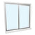 CRL Florence Satin Anodized Factory Glazed "OX" Model with 1/4" Tempered Glass Pass-Thru Assembly 36" Width 48" Height
