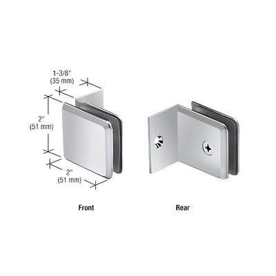 CRL Polished Chrome Fixed Panel Beveled Clamp With Small Leg